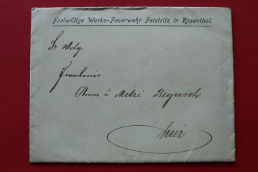 Brief Feistritz in Rosenthal / 1900 / Freiwillige Werks Feuerwehr/ Einladung Feuerwehr Kränzchen im Gasthaus Kurasch vulgo Tomasch / Kärnten